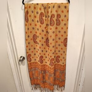 Isabella Multicolor Paisley Print Tapestry Look Multifunctional Rectangle Scarf